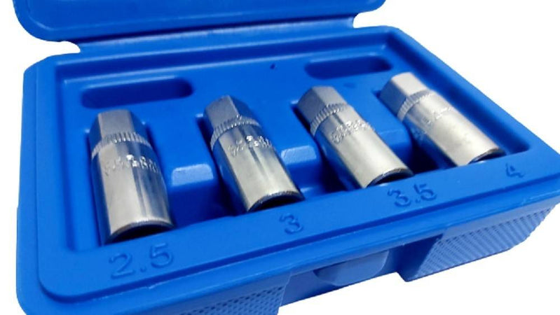 Set 4 Pz Estrattori Per Prigionieri A Rullo Rimozione Vite Spezzate Attacco 1/4"