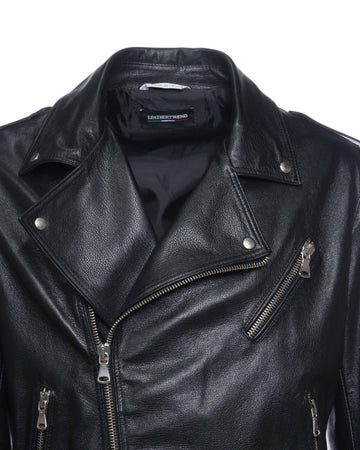Chiodo Tre Tasche - Chiodo Uomo Nero in vera pelle Effetto Dollaro