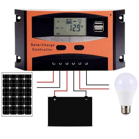Regolatore Di Carica 20 A Per Pannello Solare 12/24v Display Lcd Usb Ld2420c