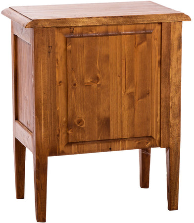 Biscottini Comodino Country legno massello tiglio noce 55x35x65 con 2 cassetti Biscottini