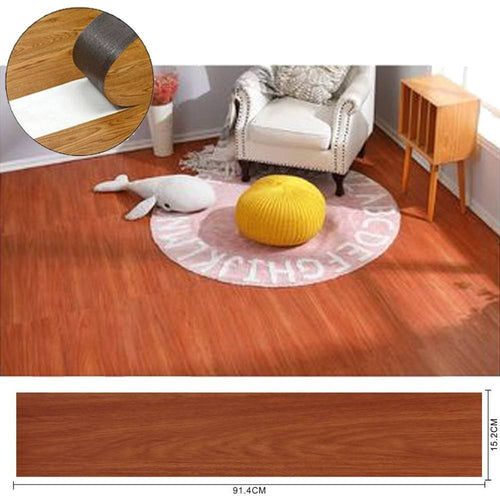 Pavimento Finto Parquet Effetto Legno Rivestimento Piastrelle Adesive 15x90cm