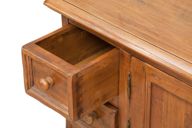 Biscottini Mobile Porta TV Country Legno Tiglio Massello Finitura Noce 150x51x56 Biscottini