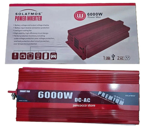 INVERTER 6000W ONDA PURA SINUSOIDALE 12V/220V CAMPER FOTOVOLTAICO NAUTICA USB
