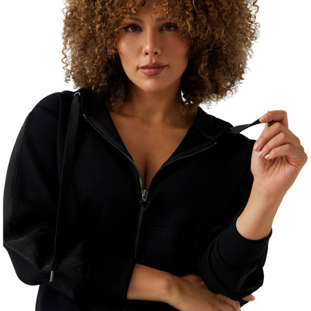 Guess felpa nera in scuba NEW HOODED W5YQ05 KBYE2 JBLK