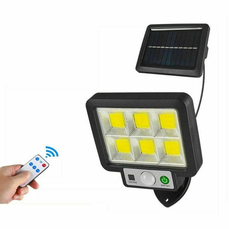 Kit 4pz Faro Solare Led Con Pannello Faretto Sensore Di Movimento 96 Led Cob T09