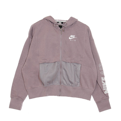 Nike Felpa Cappuccio Zip Donna Sportswear Air Top Fleece Purple Smoke/white da donna