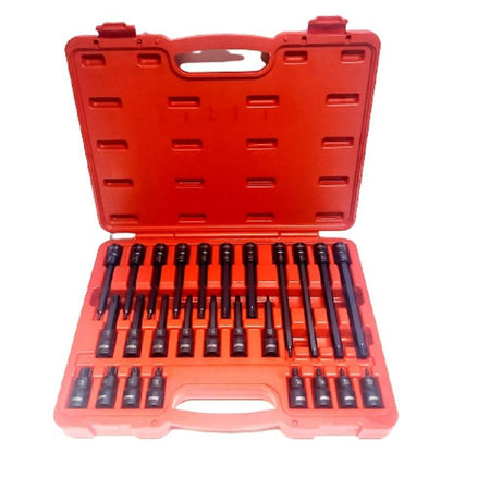 Kit 26 Pz Inserti Inserto Torx Chiavi Bussola 1/2 Lunghe Auto Meccanico Fs-43612