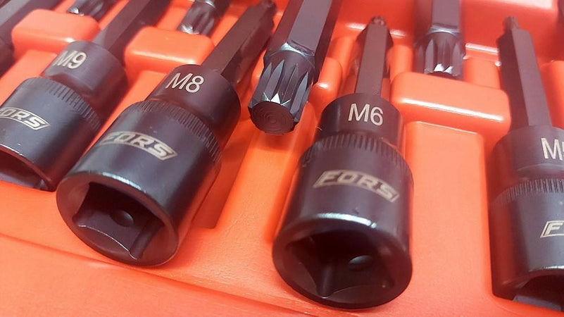 Set 26 Pezzi Chiavi A Bussola Inserti Millerighe Xzn 1/2" Da M5 A M16 Fs-43614
