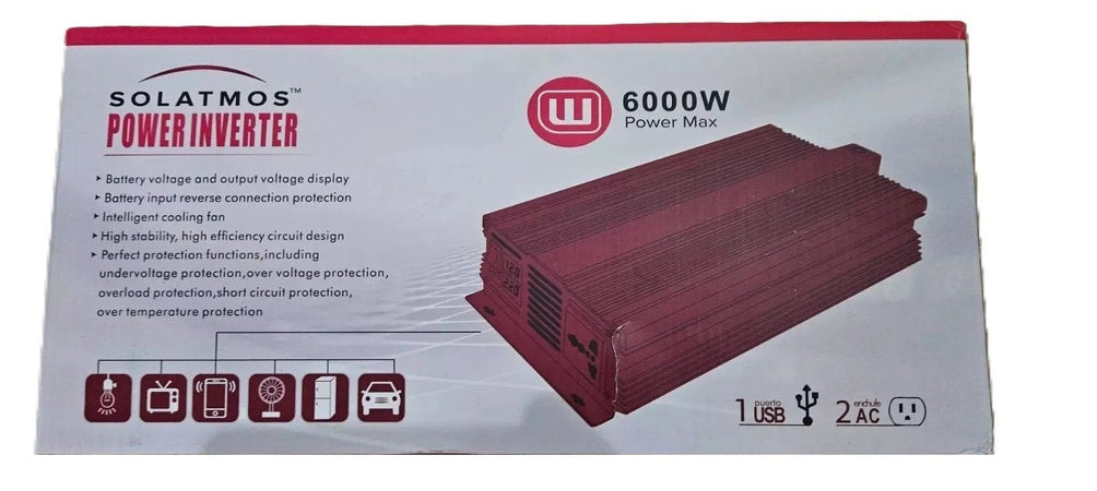 INVERTER 6000W ONDA PURA SINUSOIDALE 12V/220V CAMPER FOTOVOLTAICO NAUTICA USB