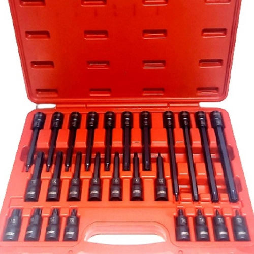 Kit 26 Pz Inserti Inserto Torx Chiavi Bussola 1/2 Lunghe Auto Meccanico Fs-43612