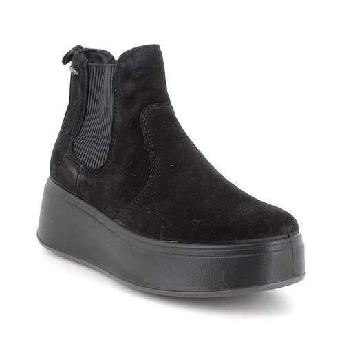 IGI&CO Stivaletto donna in camoscio nero con zeppa 4670900