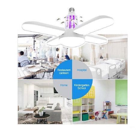 Lampada Plafoniera Con Attacco E27 Luce Led Attira Zanzare Killer Zanzariera