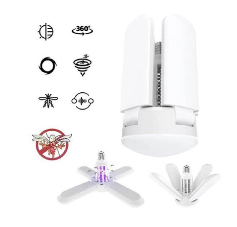 Lampada Plafoniera Con Attacco E27 Luce Led Attira Zanzare Killer Zanzariera