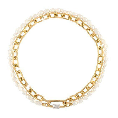 REBECCA - COLLANA IN BRONZO PIETRE E PERLE