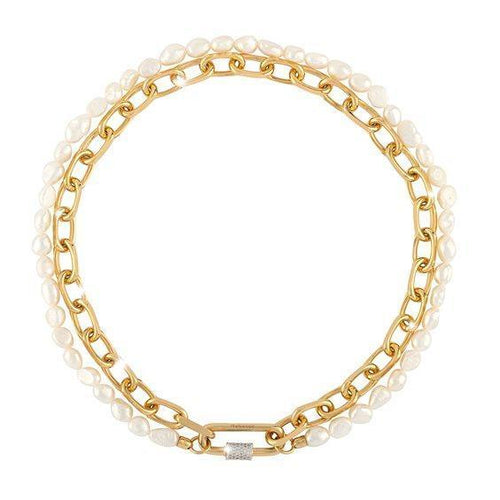 REBECCA - COLLANA IN BRONZO PIETRE E PERLE