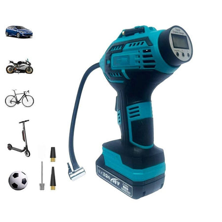 Compressore Aria Portatile Doppia Batteria Litio 36 V Digitale Ruote Auto Moto