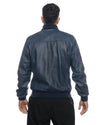 Bomber Uomo - Bomber Uomo Blu in vera pelle