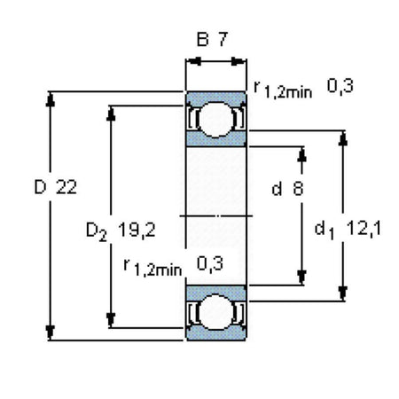 Cuscinetto a sfera Scanalato 608-2Z Schermato stufe a pellet 14706101