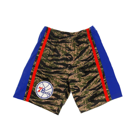 MITCHELL &amp; NESS Pantaloncino Basket Uomo Nba Tiger Camo Swingman Short Hardwood Classics 2000 Phi76e Tiger Camo/original Team Colors da uomo