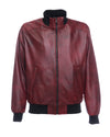 Bomber Uomo - Bomber Uomo Bordeaux in vera pelle
