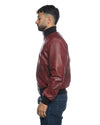 Bomber Uomo - Bomber Uomo Bordeaux in vera pelle