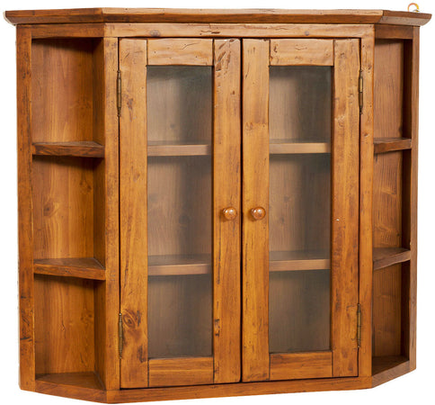 Biscottini Vetrinetta scantonata Biscottini 86x21x75 legno tiglio massello noce Made Italy