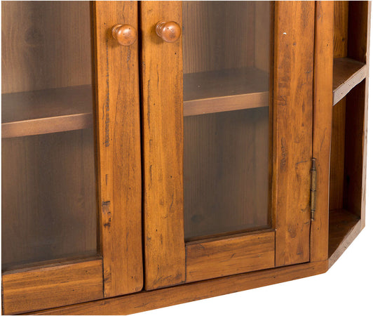 Biscottini Vetrinetta scantonata Biscottini 86x21x75 legno tiglio massello noce Made Italy