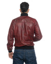 Bomber Uomo - Bomber Uomo Bordeaux in vera pelle