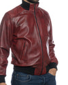 Bomber Uomo - Bomber Uomo Bordeaux in vera pelle