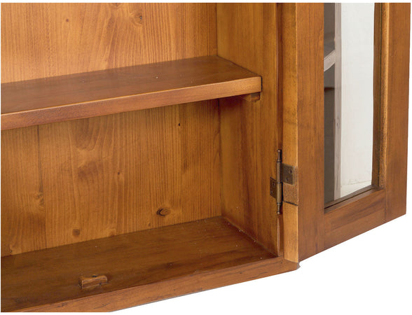 Biscottini Vetrinetta scantonata Biscottini 86x21x75 legno tiglio massello noce Made Italy