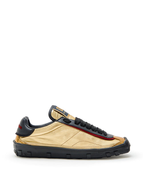 Dolce & Gabbana Sneakers Bassa in Nappa Gold da uomo