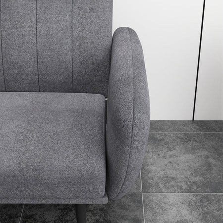 Divano Letto 3 Posti soggiorno salotto ufficio studio con Schienale Reclinabile a 3 Livelli in Tessuto, 208x84x82cm, Grigio F839-821V00GYA