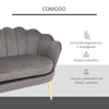 Divano 2 Posti in Velluto e Gambe in Metallo, Arredamento Vintage Casa e Ufficio, 133x63x75cm Grigio soggiorno salotto studio ingresso F839-002A