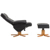 Poltrona Sedia ufficio studio salotto soggiorno Relax Reclinabile con Poggiapiedi in Pelle PU Nero F833-359BKA