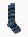 Gallo Calze uomo lunghe cotone righe sottilissime 7 colore blu