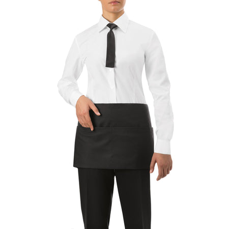 Grembiule Charlie Nero Strong Tessuto Canvas Grembiule con Tasconi Corto Bar Ristorante