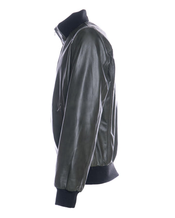 Bomber Uomo - Bomber Uomo Verde in vera pelle