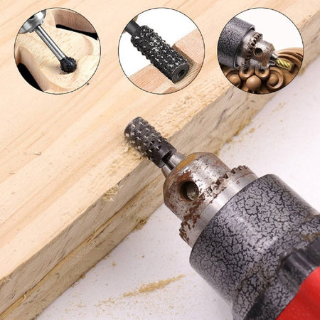 Set 10 Mini Frese Raspe In Acciaio Per Lavorazione Rifinitura Legno Codolo 3 Mm