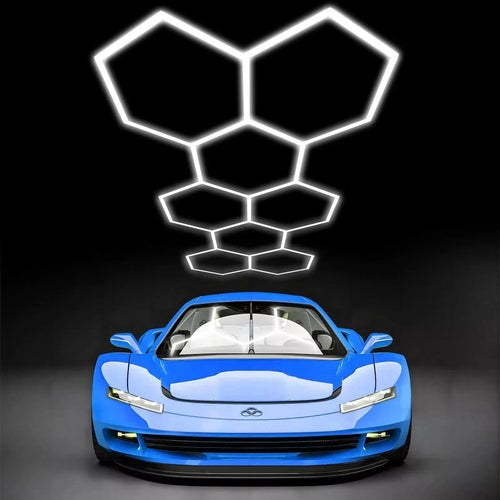 Luci Hexagon LED 210W Garage 8 Luce esagonale del negozio con bordo per workshop