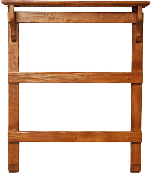 Biscottini Attaccarame in legno massello di tiglio finitura noce L85xPR14xH103 cm. Made in Italy