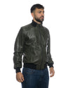 Bomber Uomo - Bomber Uomo Verde in vera pelle