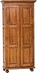 Biscottini Armadio Country in legno massello di tiglio finitura noce L100xPR50xH210 cm. Made in Italy