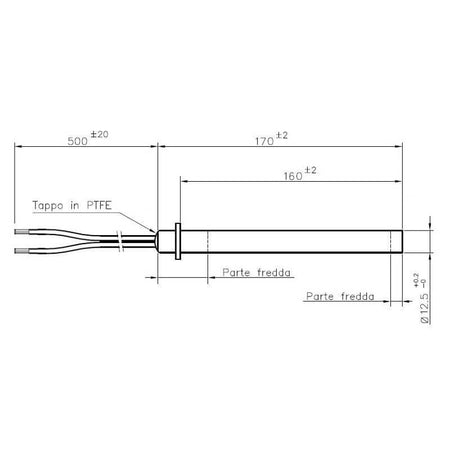 Resistenza accensione per stufe a pellet con flangia 14701022L