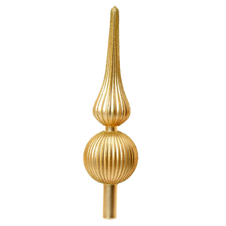 Puntale per albero di Natale con sfere in vetro oro decorazione e addobbo da 31 cm