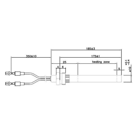 Resistenza accensione con raccordo filettato 3/8" GAS stufe a pellet 14701081