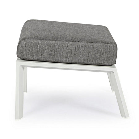 Poggia piedi con cuscino "Kledi" Pouf in alluminio da giardino e veranda