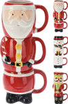 Tazza decorativa natalizia in ceramica con manico decorazione natalizia