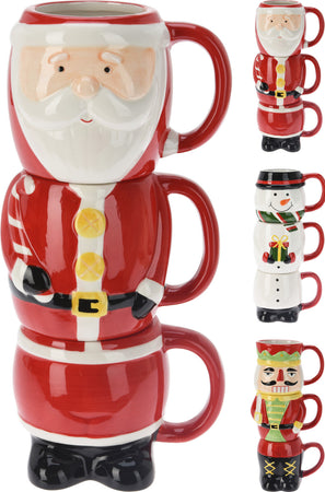 Tazza decorativa natalizia in ceramica con manico decorazione natalizia