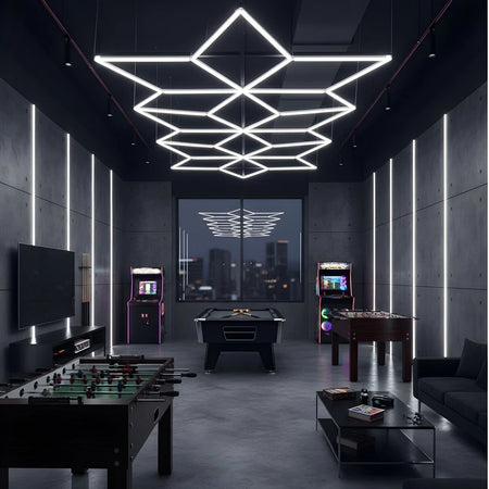 Luci Led Soffitto Poligonali Garage Lampada Diamante 16 Rombi 609w 6500K