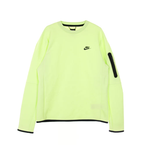 Nike Felpa Leggera Girocollo Uomo Sportswear Tech Fleece Lt Liquid Lime/black da uomo